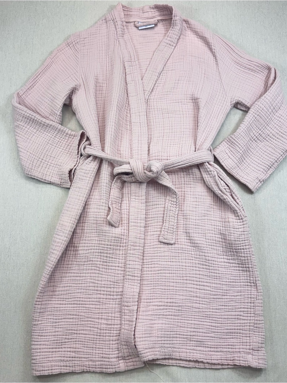 Parachute Cloud Cotton Gauze Bath Robe Pink  Medium M Turkish Cotton Spa Robe